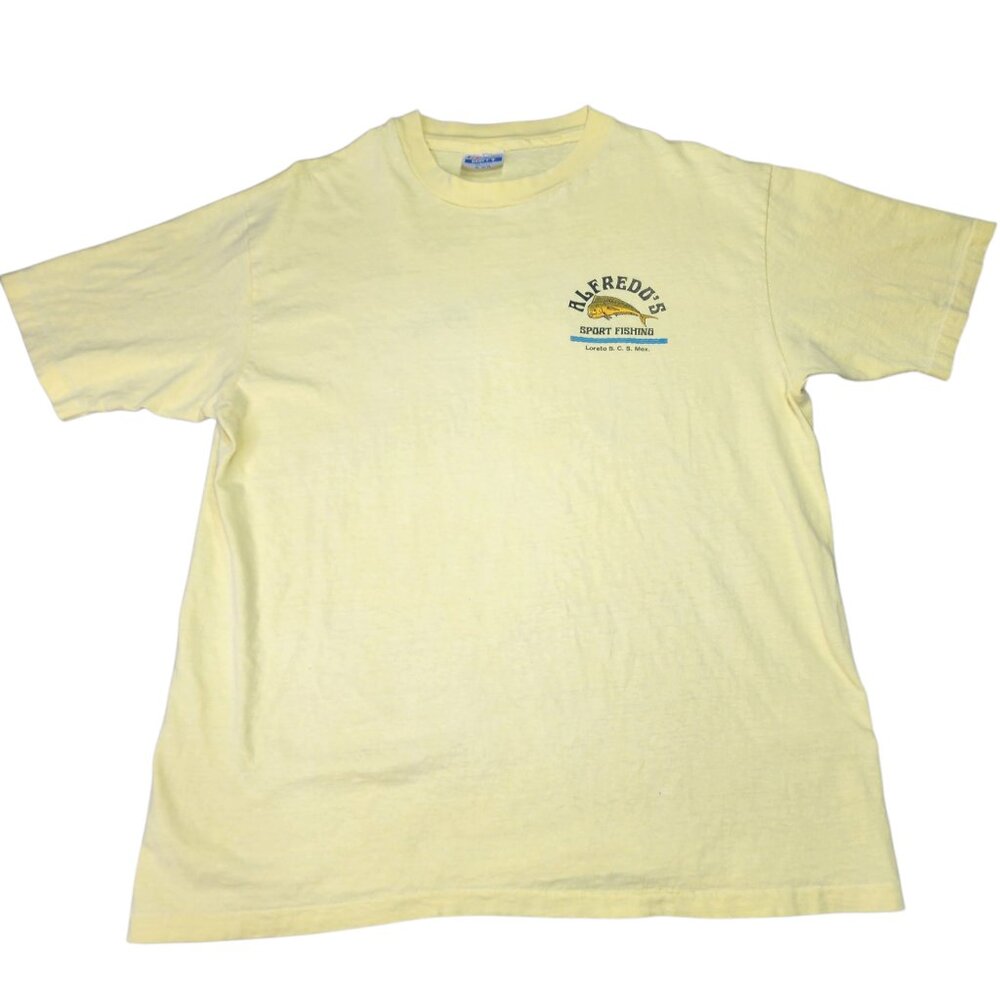 Vintage Hanes T-Shirt Size XL Alfredo's Sport Fishing Single Stitch